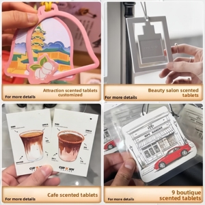 새로운 오래 지속되는 모든 큰 브랜드 향기 디자이너 인쇄 종이 액체 자동차 로고 선물 향기로운 맞춤형 공기 청정기 - Product Image 2