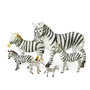 Many kinds different size workmanship solid hollow wild animal model toy plastic zebra model