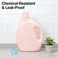 Personnalisable 2000ml 2L blanc rouge carré vide HDPE détergent en plastique lessive liquide bouteilles d'emballage pour savon liquide