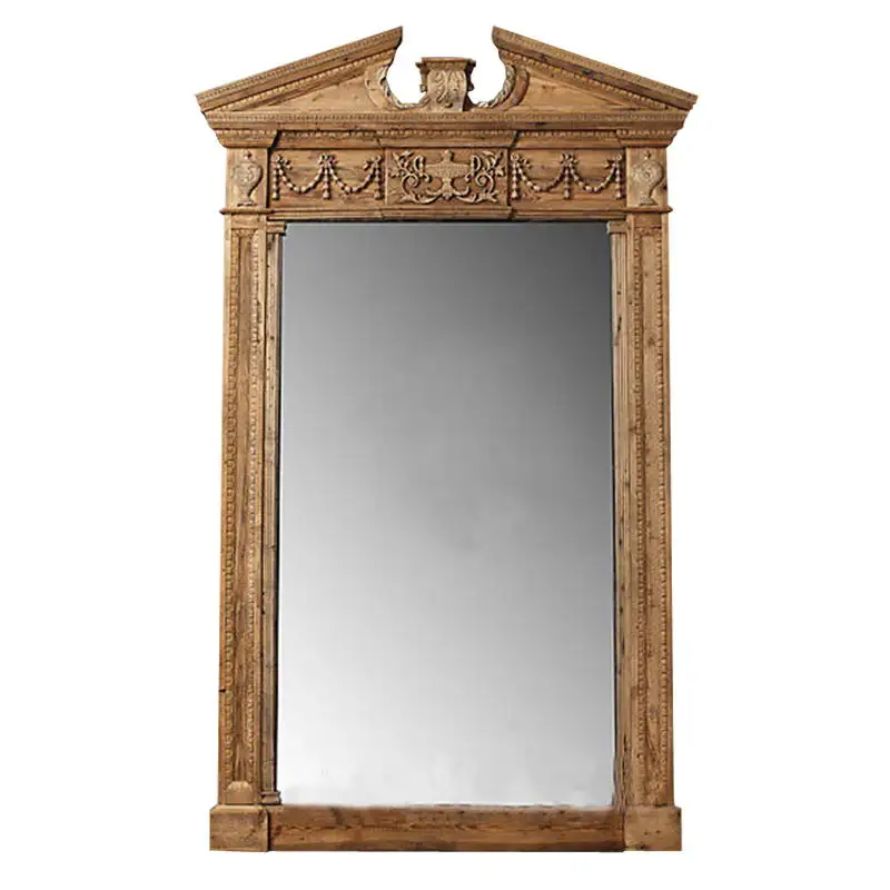 French Living Room Classic Clothing Shop Antique Wooden Sculptured Pier Mirror Custom Furniture