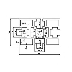 Industrial 6000 Series T5 Aluminum Alloy Square Tube Frame 40x60mm National Standard GB4060 Cutting Accessories - Product Image 6