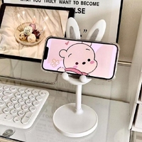 Support de téléphone de bureau en forme de lapin de dessin animé mignon - Plastique écologique, hauteur réglable, inclinaison automatique, décoration de mariage et de maison pour tablettes