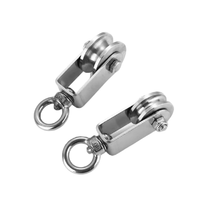 Anillo de elevación de bloque de corona Universal, polea pequeña, rodamiento Industrial de acero inoxidable 304, Rueda ranurada con rueda de pista de cuerda de alambre