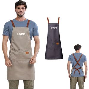 Custom Logo Sleeveless Cotton Bib <b>Apron</b> Reusable <b>Kitchen</b> Cooking Chef and Beauty Salon Hairdresser for Working Waitress - Product Image 3