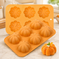 SILIKOLOVE Fabrik 6-fach Halloween-Kürbis-Kuchenform LFGB Platin Antihaftbeschichtet BPA-frei Silikon-Mousse-Kuchenformen