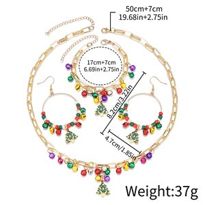 Conjunto de joyería navideña para mujer, aleación, pendientes de campana coloridos, collar, pulsera, regalo de moda para fiesta, origen Yiwu D1342 - Product Image 5