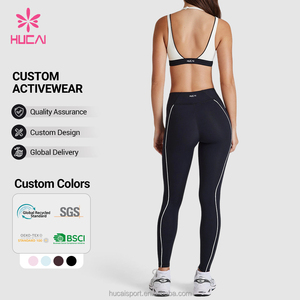 Leggings da Yoga Personalizzati in Spandex e Nylon per <span class=keywords><strong>Donna</strong></span>, <span class=keywords><strong>Pantaloni</strong></span> Sportivi <span class=keywords><strong>con</strong></span> Strisce a Contrasto, Tights da Palestra, Fitness e Pilates <span class=keywords><strong>con</strong></span> Tasche - Product Image 3