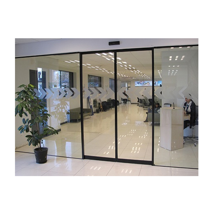 Modern Commercial Smart Tempered Glazing Interior Automatic Sliding Glass Doors Aluminum