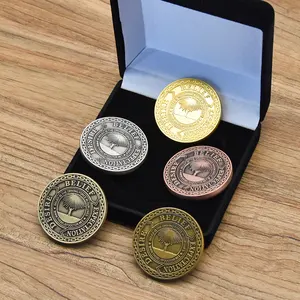 Colecionador de moedas de liga de zinco, logotipo personalizado, sliver de metal antigo de liga de zinco, moedas colecionáveis