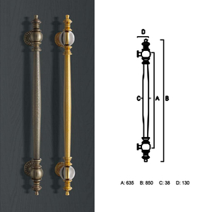 Manija de Puerta de Entrada Grande Dorada Personalizada en Oferta y Manija de Puerta Corredera de Vidrio para Puertas Interiores - Product Image 3