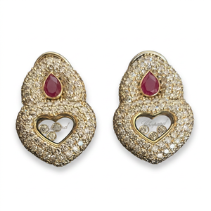 Pendientes de Oro Amarillo de 14K con Diamantes en Movimiento en Forma de Corazón, Diamantes Naturales G-H SI, Joyería Fina - Product Image 5