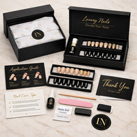 Uñas Postizas de ABS Color Café Otoñal, Minimalistas, Fáciles de Usar, con Logotipo Personalizado, MOQ Bajo, Novedad 2026, Almendradas, Cortas, de Fácil Colocación en 5 Minutos