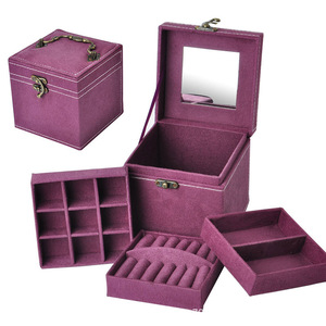Estuche para Joyas Portátil de Tres Niveles con Gran Capacidad de Almacenamiento, Disponible en Varios Colores Hermosos para Elegir - Product Image 4