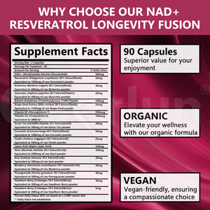 Cápsulas Antioxidantes OEM con Resveratrol y Quercetina, Suplemento para Apoyo Energético Celular, Cápsulas NAD+ - Product Image 2