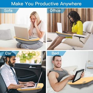 Portable Office Study Table Bamboo Laptop Stand Tray Bed Sofa <strong>Desk</strong> Table <strong>Lap</strong> <strong>Desk</strong> <strong>with</strong> <strong>Cushion</strong> - Product Image 2