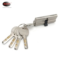 Cylindre de serrure de porte à mortaise en laiton massif HYLAND OEM 70 mm profil européen, haute sécurité, clé informatisée, ouverture double face, sans clé, 3 clés
