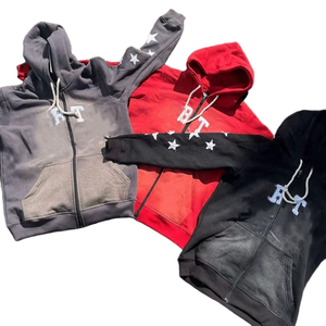 High Quality Embroidery Patch Pullover Vintage Hoodies Custom Logo Heavy Weight 100%Cotton Streetwear Oversized Sun Faded Hoodie