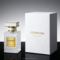 Nouvellement conçu blanc givré carré vide vis parfum bouteille en verre 50ml bouteille en verre rechargeable boîte-cadeau de luxe