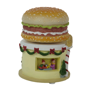 Ornement de Noël LED en résine en forme de burger avec mouvement et 8 chansons de Noël - Décoration cadeau - Product Image 4