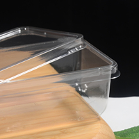 Boîte rectangulaire à tiramisu avec couvercle 250 ml, contenant transparent pour desserts, emballage jetable pour gâteaux mousse et pâtisseries superposées