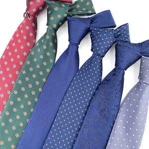 Custom Paisley Necktie Silk Classic Polyester Chic Logo Silk Woven Neck Ties Custom Floral Mens Tie Manufacturer
