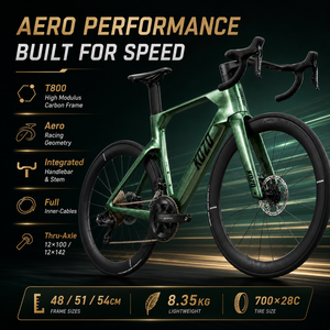 Vélo de course léger Aero 24 vitesses avec transmission électronique, pneus 700x28C, freins à disque hydrauliques, roues en carbone 50 mm - Product Image 4