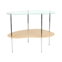 Table basse moderne en verre à double couche Table d'appoint antique pour petit canapé pour appartement Table console lumineuse pour le salon