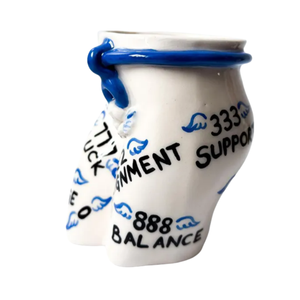 Taza de cerámica hecha a mano con número de Ángel y pintada a mano, taza de café con forma de cuerpo estético, taza ancha creativa, regalo para ella/él - Product Image 3