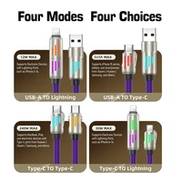Cable USB 4 en 1 de 6 mm de Grosor, Cable de Silicona Líquida de Carga Rápida para Teléfonos iPhone Tipo-C, Auriculares, Cable de Alimentación de 5A