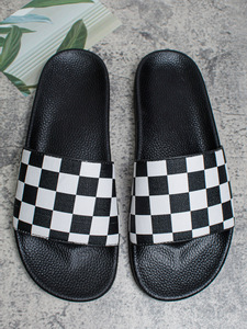 Dép Happyslides Nam 2024, họa tiết lưới đen trắng, dép đi trong nhà, dép nam cỡ lớn, nhà cung cấp dép xỏ ngón - Product Image 4