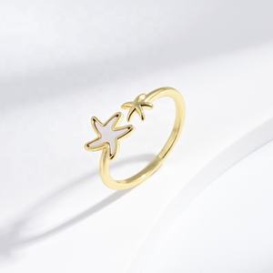 Anillo Abierto de Plata de Ley 925 con Flor, Joyería de Moda de Diseñador, Anillos Delicados y Lindos con Perlas de Concha para Mujer, Precio de Fábrica - Product Image 1