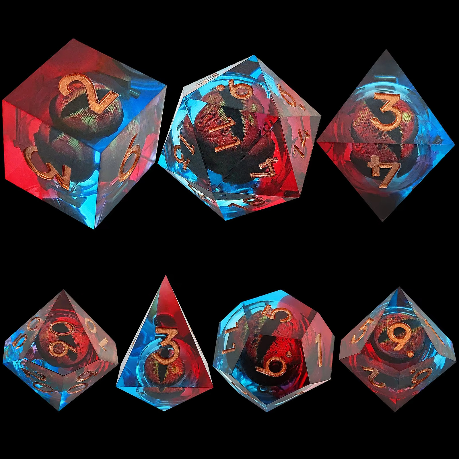 Longane rouge et bleu
