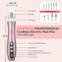 Perceuse professionnelle Nials haute vitesse 45000 tr/min perceuse à ongles Portable sans fil lime à ongles électrique Rechargeable
