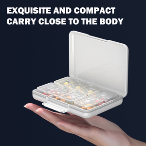 กล่องจัดยาแบบพกพา 7 วัน ชั้นเดียว ทำจากพลาสติก ABS ขนาดเล็ก พร้อมกล่องเก็บของพกพา จัดยาสำหรับ 1 สัปดาห์ - Product Image 2