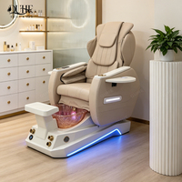 Fauteuil de massage électrique de luxe moderne pour salon de manucure et pédicure, avec spa pour les pieds, en cuir synthétique