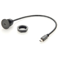 Cable de Extensión Mini USB de 22 mm, Montaje en Panel Redondo, Mini USB Macho a Mini USB Hembra, Cable de Montaje en Panel Mini USB de 0.3 m