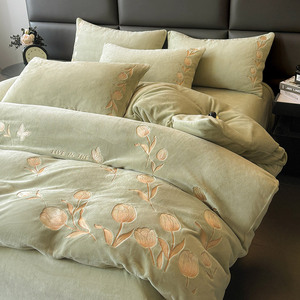 <span class=keywords><strong>Parure</strong></span> de <span class=keywords><strong>lit</strong></span> en <span class=keywords><strong>flanelle</strong></span> de lait épaisse pour l'hiver, 4 pièces, imprimé floral, double face, haute densité, linge de <span class=keywords><strong>lit</strong></span> de luxe - Product Image 5