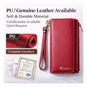 Portafoglio da Polso Lungo in Pelle RFID per <span class=keywords><strong>Donna</strong></span> OEM con Motivo Candy, Fodera in Poliestere, Design Grande Capacità, Servizio Logo Personalizzato - Product Image 5