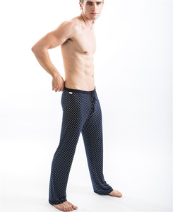 OEM pantalon de nuit classique en bambou modal taille réglable bas de nuit poches latérales fendues hommes vêtements de nuit pyjamas pantalons - Product Image 5