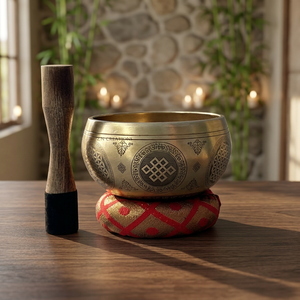 Cuencos Tibetanos de Bronce de Alta Calidad con Sonido Martillado para Meditación, con Mazo y Cojín - Product Image 2
