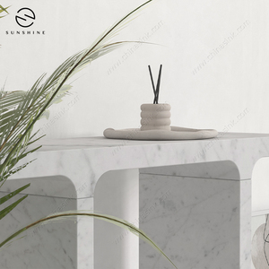 Table console en marbre Sunshine, base en tréteau, style minimaliste moderne, meubles de salon, décoration d'entrée - Product Image 4