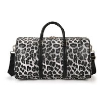 Sac fourre-tout de gymnastique polochon en cuir PU imprimé zèbre léopard transfrontalier sac à bandoulière de voyage de grande capacité pour le sport féminin