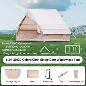 Hochwertiges Aufblasbares 5-Personen-Zelt für Outdoor-Camping, 6,3㎡, mit Dachfenster, 420D Oxford-Gewebe, Wasserdicht, Mesh, Ein Schlafzimmer, Perfekt für Glamping - Product Image 3