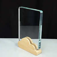 Trophées en cristal de bois en forme de nuage personnalisés, souvenirs, prix en cristal de bois en forme de nuage MH-N494