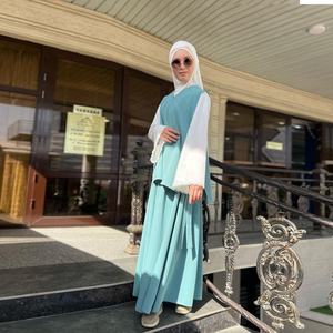 Conjunto <span class=keywords><strong>de</strong></span> Dos Piezas Islámico con Camisa <span class=keywords><strong>de</strong></span> Manga Larga y Vestido hasta la Rodilla, Ropa Musulmana para Mujer, Vestido Abaya - Product Image 6