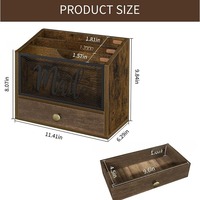 Caja de Almacenamiento de Madera para Periódicos y Revistas, Organizador de Escritorio para Oficina, Carpeta de Libros con Compartimentos, Estante de Almacenamiento con Cajones