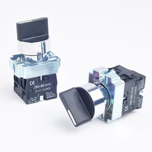 (XB2 Serie XB2 BD53 Keuzeschakelaar) momentary 3 Positie Drukknop Op Uit Schakelaar Self-Lock Rotary Plastic Knop Push Switch