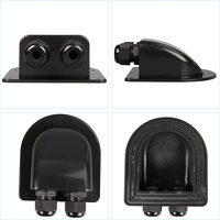 Passe-câble solaire double en ABS noir résistant aux intempéries, câble courbé pour tous types de câbles pour camping-car