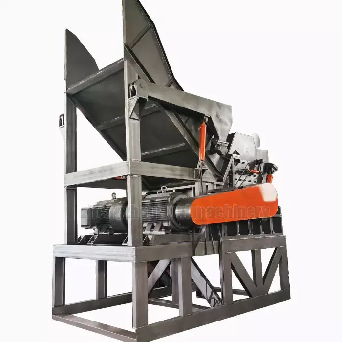 Pabrik Pemasok Cina Harga Keamanan Tinggi 3-60T/H Limbah Logam Dapat Baja Double Roll Crusher Mesin Daur Ulang