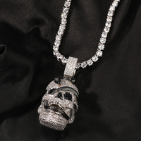 UWIN 2025 nueva llegada Hiphop plata calavera colgante negro serpiente CZ collar Bling calavera rapero colgante para mujer hombre